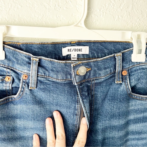 Re/Done Jeans Women's 31 Mid-Rise Stove Pipe Royal Fade - Picture 5 of 9
